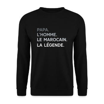 Papa Marocain L'Homme La Légende Cadeau Maroc - Sweat-shirt Unisexe - noir - Devant - Alina (178cm) & Michal (187cm)