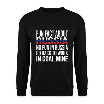 Fun Fact About Russia No Fun In Russia - Unisex Sweatshirt - black - Front - Alina (178cm) & Michal (187cm)