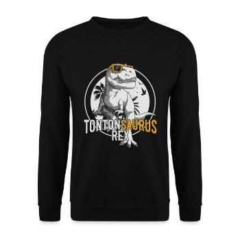 Tontonsaurus Rex Tonton Dinosaure Cadeau Oncle - Sweat-shirt Unisexe - noir - Devant - Alina (178cm) & Michal (187cm)