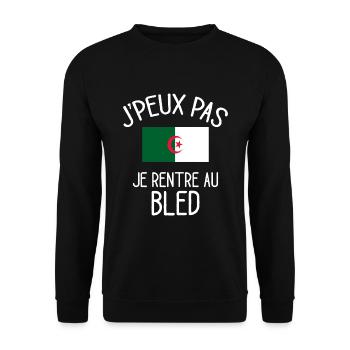J'Peux Pas Algérie Humour Idée Cadeau Algérien - Sweat-shirt Unisexe - noir - Devant - Alina (178cm) & Michal (187cm)