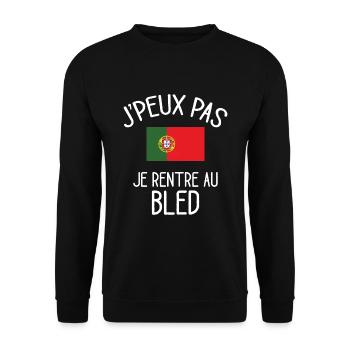 J'Peux Pas Portugal Humour Idée Cadeau Portugais - Sweat-shirt Unisexe - noir - Devant - Alina (178cm) & Michal (187cm)