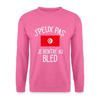 J'Peux Pas Tunisie Humour Idée Cadeau Tunisien - Sweat-shirt Unisexe - rose - Devant