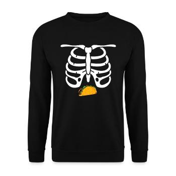 Funny Pregnant Skeleton For Husband Taco Belly - Unisex Sweatshirt - black - Front - Alina (178cm) & Michal (187cm)