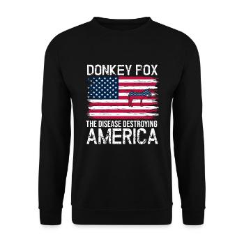 Donkey Pox The Disease Destroying America - Unisex Sweatshirt - black - Front - Alina (178cm) & Michal (187cm)
