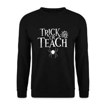 Frauen Lehrer Halloween Kostüm Trick oder Unterrichten - Unisex Pullover - Schwarz - Vorne - Alina (178cm) & Michal (187cm)