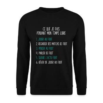 Foot Temps Libre Idée Cadeau Pour Footballeur - Sweat-shirt Unisexe - noir - Devant - Alina (178cm) & Michal (187cm)