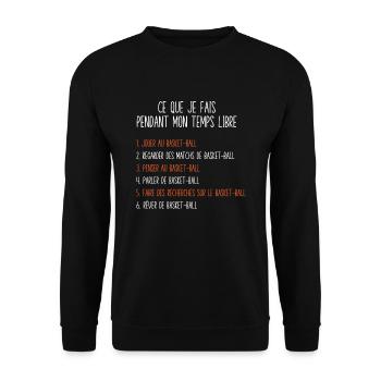 Basketball Free Time Gift Idea Basketball Player - Unisex Sweatshirt - black - Front - Alina (178cm) & Michal (187cm)
