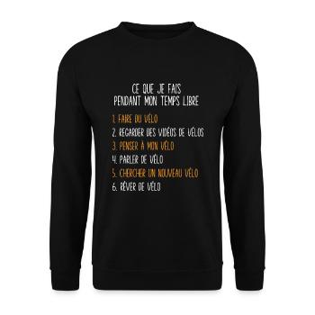 Vélo Temps Libre Idée Cadeau Pour Cycliste - Sweat-shirt Unisexe - noir - Devant - Alina (178cm) & Michal (187cm)