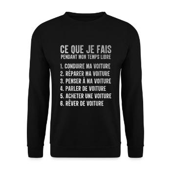 Voiture Temps Libre Idée Cadeau Pour Mécano - Sweat-shirt Unisexe - noir - Devant - Alina (178cm) & Michal (187cm)