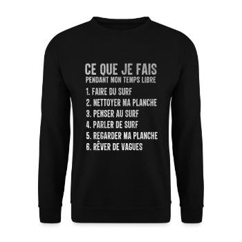 Surf Temps Libre Idée Cadeau Pour Surfeur - Sweat-shirt Unisexe - noir - Devant - Alina (178cm) & Michal (187cm)