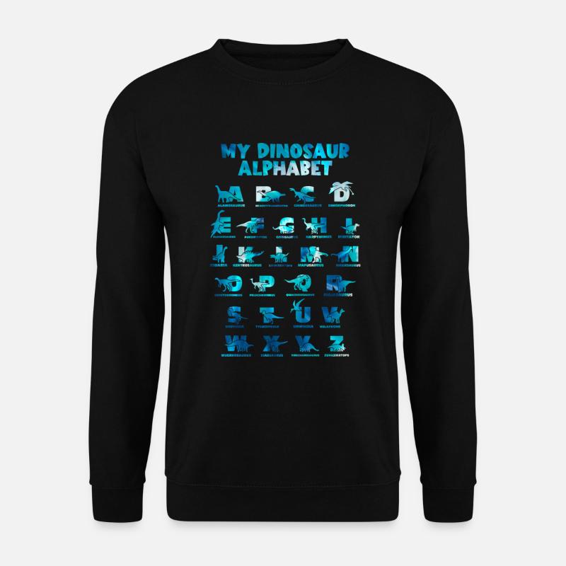 Dinosaurier Alphabet Learn Primer Geschenk - Unisex Pullover - Schwarz