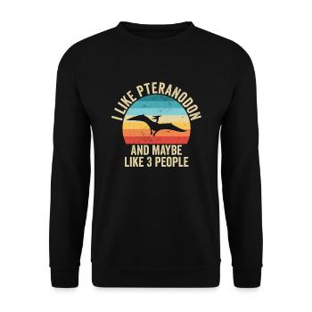 J'aime Les Ptéranodon Cadeau Humour Dinosaure - Sweat-shirt Unisexe - noir - Devant - Alina (178cm) & Michal (187cm)