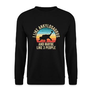 J'aime Les Ankylosaure Cadeau Humour Dinosaure - Sweat-shirt Unisexe - noir - Devant - Alina (178cm) & Michal (187cm)