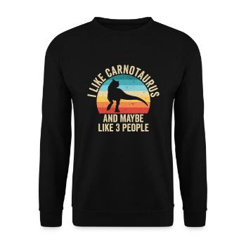 J'aime Les Carnotaure Cadeau Humour Dinosaure - Sweat-shirt Unisexe - noir - Devant - Alina (178cm) & Michal (187cm)