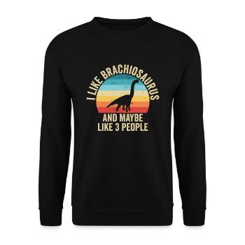 J'aime Les Brachiosaure Cadeau Humour Dinosaure - Sweat-shirt Unisexe - noir - Devant - Alina (178cm) & Michal (187cm)