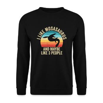 I like Mosasaure Gift Humor Dinosaur - Unisex Sweatshirt - black - Front - Alina (178cm) & Michal (187cm)