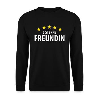 5 Sterne Freundin - Unisex Pullover - Schwarz - Vorne - Alina (178cm) & Michal (187cm)
