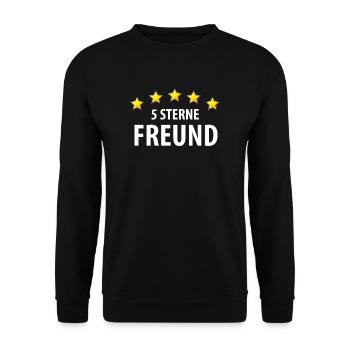 5 Sterne Freund - Unisex Pullover - Schwarz - Vorne - Alina (178cm) & Michal (187cm)