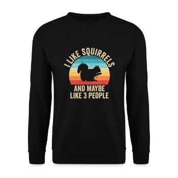 I love Squirrels Gift Humor Animals - Unisex Sweatshirt - black - Front - Alina (178cm) & Michal (187cm)