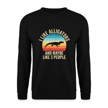 J'aime Les Alligators Cadeau Humour Animaux - Sweat-shirt Unisexe - noir - Devant - Alina (178cm) & Michal (187cm)