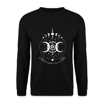 Not all witches live in Salem - Mystic Design - Unisex Pullover - Schwarz - Vorne - Alina (178cm) & Michal (187cm)