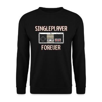 Singleplayer für immer - Unisex Pullover - Schwarz - Vorne - Alina (178cm) & Michal (187cm)