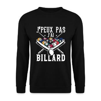 Ich kann nicht Billard Geschenk Humor haben - Unisex Pullover - Schwarz - Vorne - Alina (178cm) & Michal (187cm)