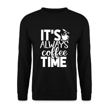 C’est toujours l’heure du café - Sweat-shirt Unisexe - noir - Devant - Alina (178cm) & Michal (187cm)