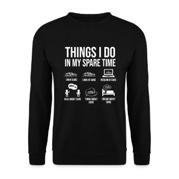 Autofan Freizeit Humor - Unisex Pullover - Schwarz - Vorne - Alina (178cm) & Michal (187cm)