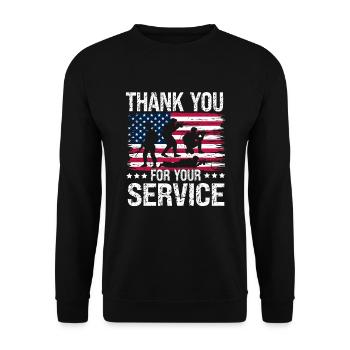 Soutien Aux Ancien Soldats États Unis Patriot - Sweat-shirt Unisexe - noir - Devant - Alina (178cm) & Michal (187cm)