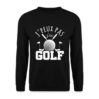 Ich kann nicht haben Golfgeschenk Golfer Humor - Unisex Pullover - Schwarz - Vorne - Alina (178cm) & Michal (187cm)
