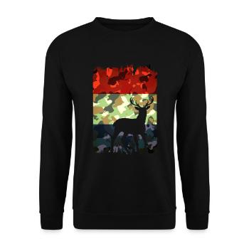 Hunting man humor French - Unisex Sweatshirt - black - Front - Alina (178cm) & Michal (187cm)