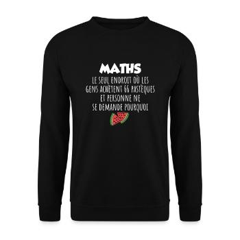 Maths Man Humor Gift Teacher Mathematics - Unisex Sweatshirt - black - Front - Alina (178cm) & Michal (187cm)