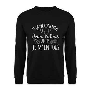 Jeux Vidéos Humour Idée Cadeau Pour Ado Gamer - Sweat-shirt Unisexe - noir - Devant - Alina (178cm) & Michal (187cm)