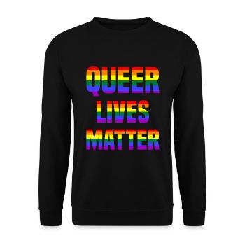 Queer Lives Matter Arc-en-ciel - Sweat-shirt Unisexe - noir - Devant - Alina (178cm) & Michal (187cm)