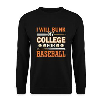 Ich werde mein College für Baseball einsperren - - Unisex Pullover - Schwarz - Vorne - Alina (178cm) & Michal (187cm)