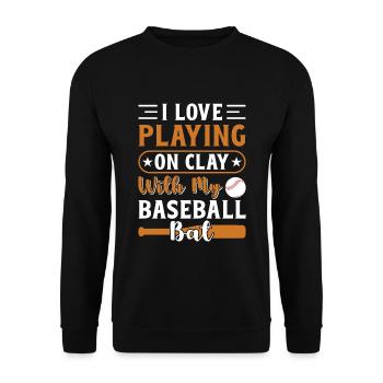 I love to hit my baseball bat - Unisex Sweatshirt - black - Front - Alina (178cm) & Michal (187cm)