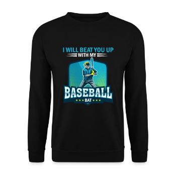 Je vais te chercher avec ma batte de baseball - Sweat-shirt Unisexe - noir - Devant - Alina (178cm) & Michal (187cm)