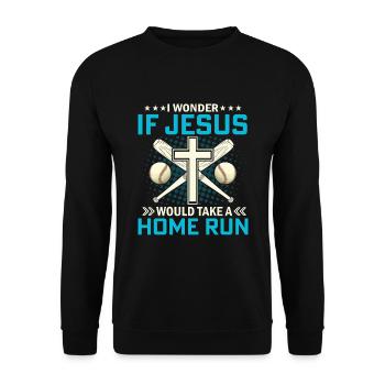 Je me demande si Jésus fait un coup de circuit - Sweat-shirt Unisexe - noir - Devant - Alina (178cm) & Michal (187cm)