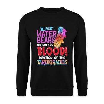 These Water Bears are out for Blood Water Bear - Unisex Sweatshirt - black - Front - Alina (178cm) & Michal (187cm)