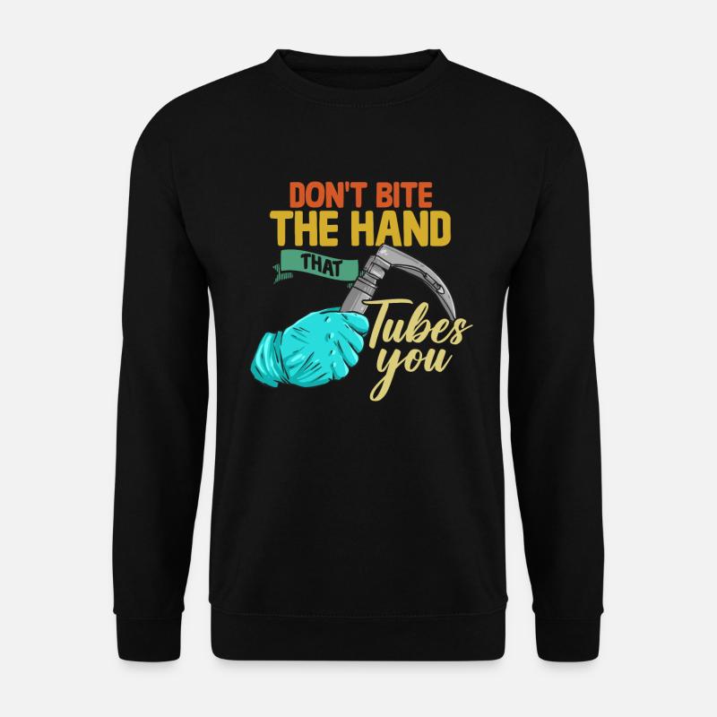 Beißen Sie nicht in die Hand, die Sie betäubt - - Unisex Pullover - Schwarz