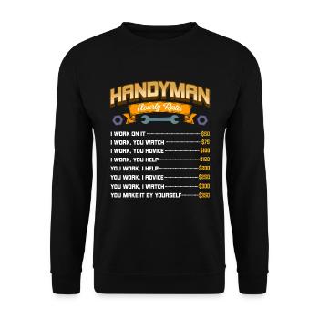 Taux horaires pour artisans - artisans - Sweat-shirt Unisexe - noir - Devant - Alina (178cm) & Michal (187cm)