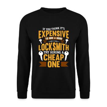Wenn Sie denken, dass es teuer ist, eine gute - Unisex Pullover - Schwarz - Vorne - Alina (178cm) & Michal (187cm)