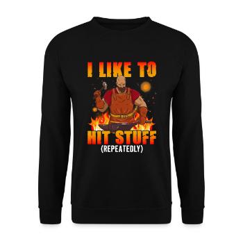 I like to suggest things - blacksmith - Unisex Sweatshirt - black - Front - Alina (178cm) & Michal (187cm)