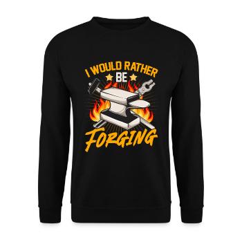 Je préférerais forger - forgeron - Sweat-shirt Unisexe - noir - Devant - Alina (178cm) & Michal (187cm)
