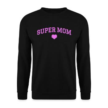 Super mein rosa Herz - Unisex Pullover - Schwarz - Vorne - Alina (178cm) & Michal (187cm)