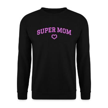 Super mein rosa Herz - Unisex Pullover - Schwarz - Vorne - Alina (178cm) & Michal (187cm)