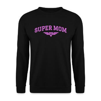 Super mein Herz rosa Flügel - Unisex Pullover - Schwarz - Vorne - Alina (178cm) & Michal (187cm)
