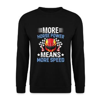More horsepower means more speed - racing cars - Unisex Sweatshirt - black - Front - Alina (178cm) & Michal (187cm)