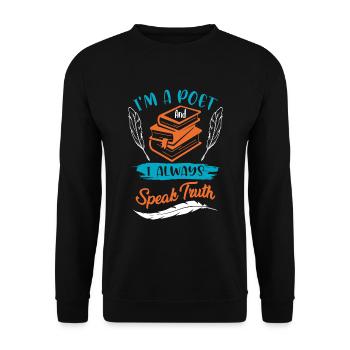 Je suis poète et je parle toujours le - Sweat-shirt Unisexe - noir - Devant - Alina (178cm) & Michal (187cm)